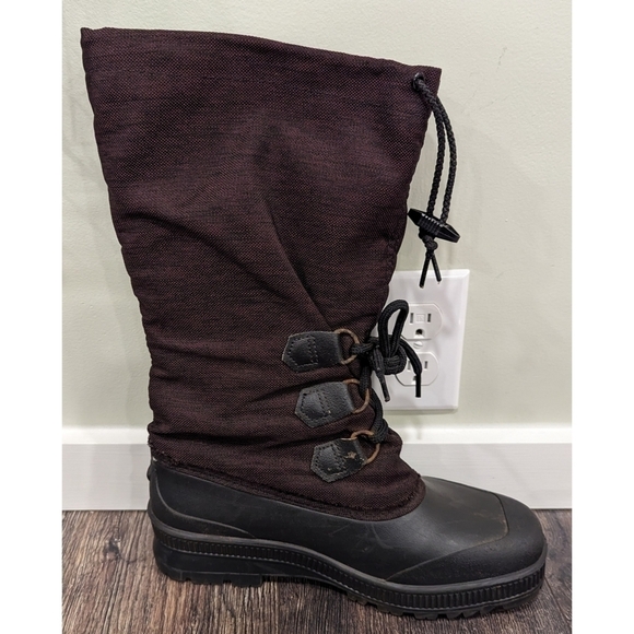 SOREL Kaufman Canada Snowcap Boots Burgundy Tall Insulated Liner Size 9 - Picture 3 of 12